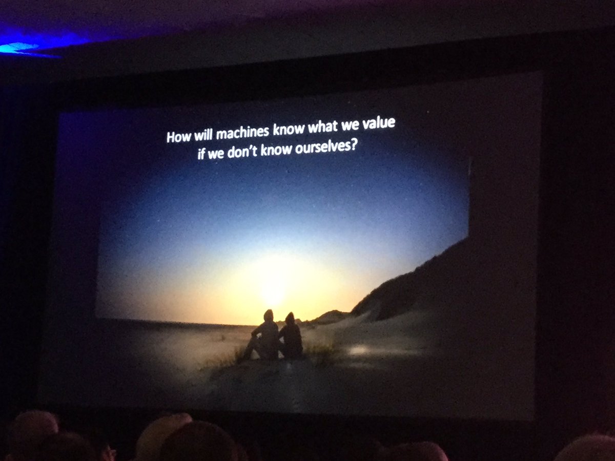 iammobilebob's tweet photo. So good to have @johnchavens present on #ethics in #AI. Q: How will machines know what we value if we don't know ourselves? #techignite17 https://t.co/MBZ3Oet8FM