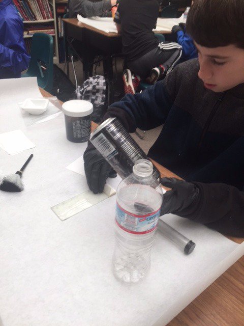 NVUSD_WBL's tweet photo. Students learning how to do latent finger printing from Vanessa! @CityofNapa @River_School #rivermentorday https://t.co/xkPxgOr7wT