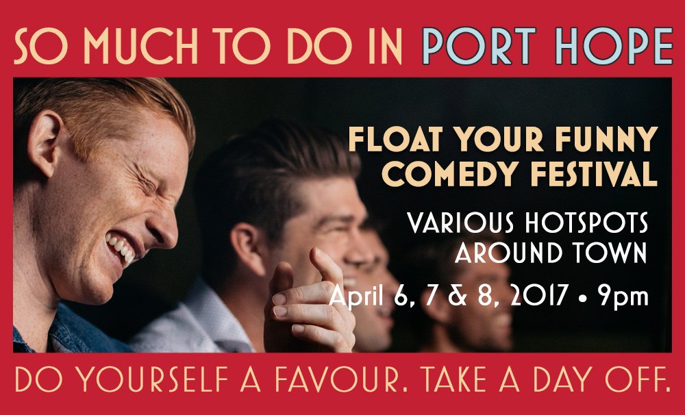 VisitPortHope's tweet photo. #FloatYourFanny race weekend is just days away! Kicks off Thursday with Float Your Funny #Comedy Fest. https://t.co/IzntODPLpZ #PortHope https://t.co/8Ak3cA7w1q