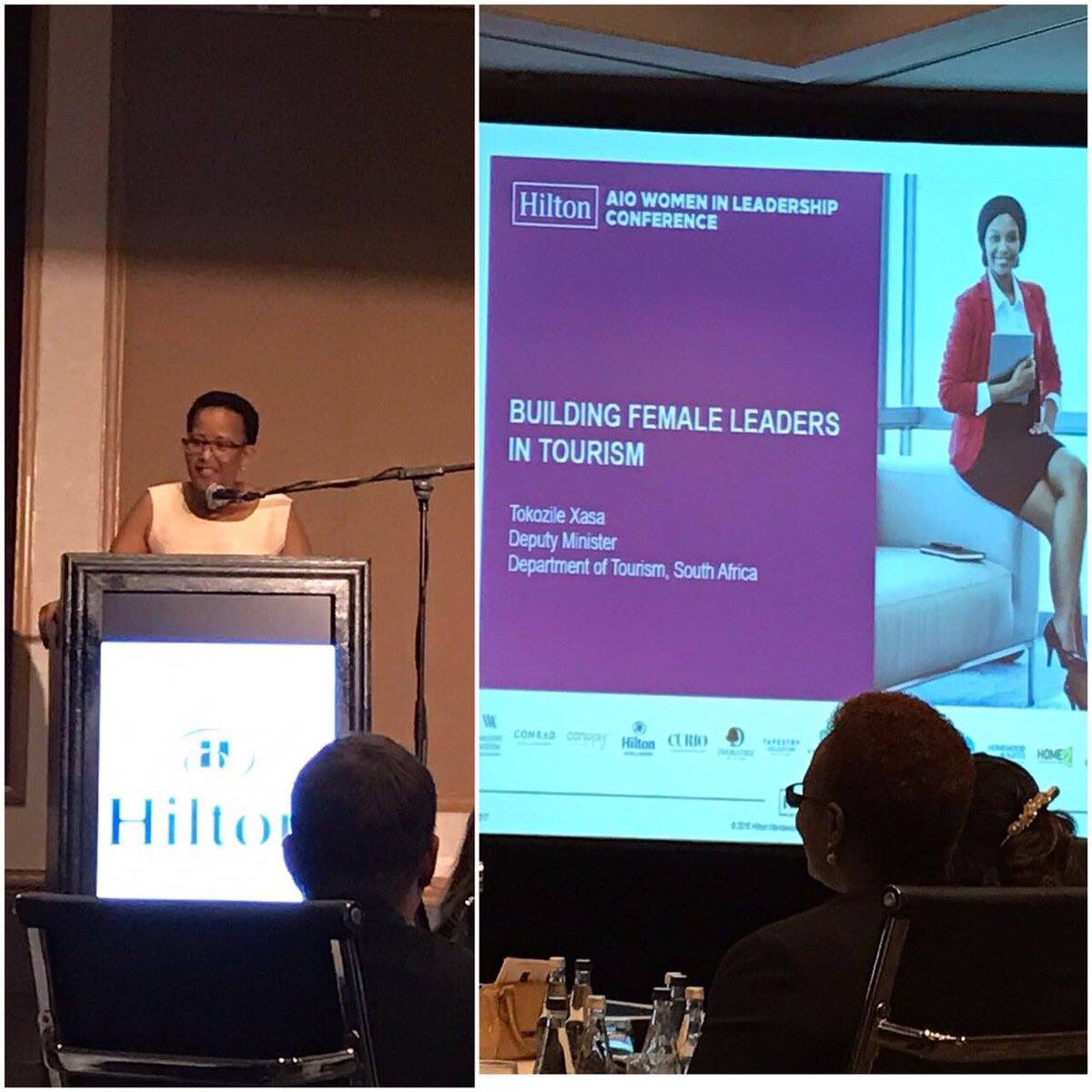 noku_sibisi's tweet photo. AIO Women In Leadership Conference 2017, Deputy Minister of Tourism SA addressing the women #Leadandthrive #satourism #hilton https://t.co/uOVjv3q2ir