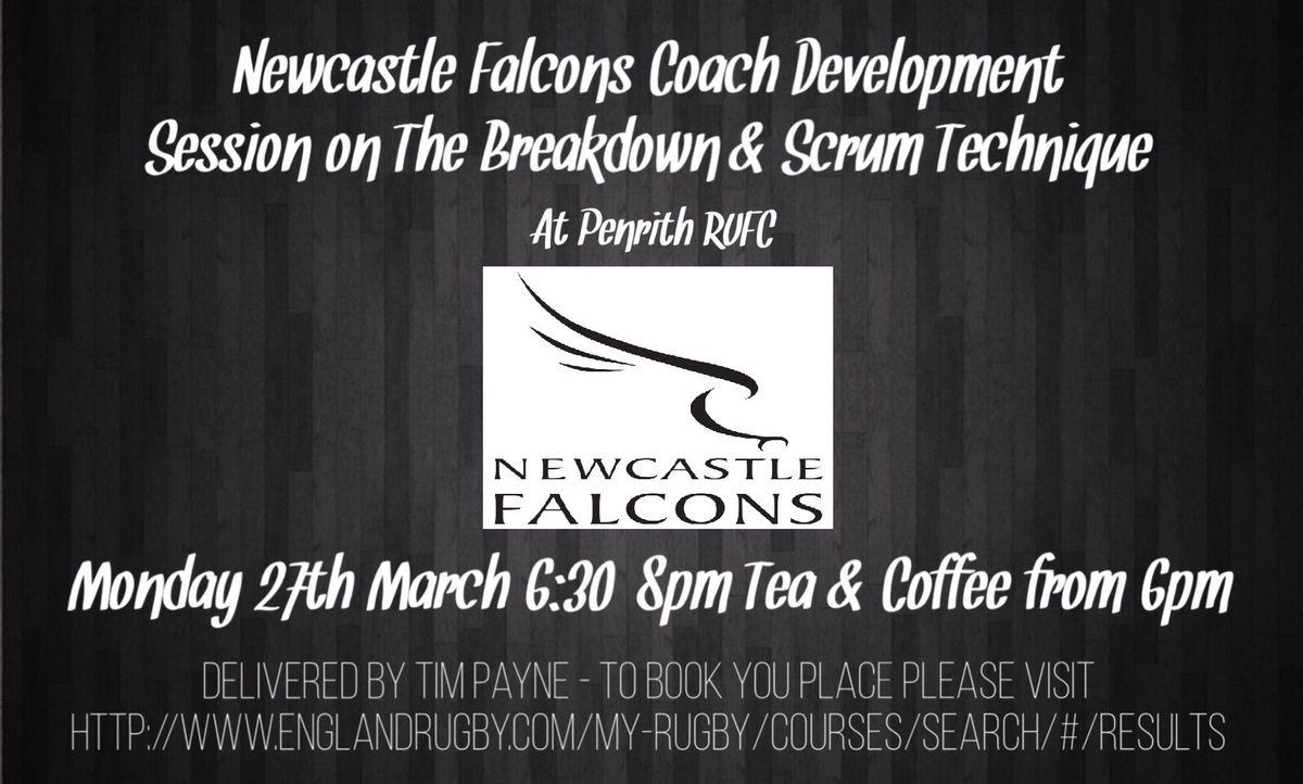 CumbriaRU's tweet photo. @FalconsCumbria session this coming Monday! Don't miss out on a great session #Breakdown #ScrumTechnique @PRUFC_Official https://t.co/Qnf7OV0o1y