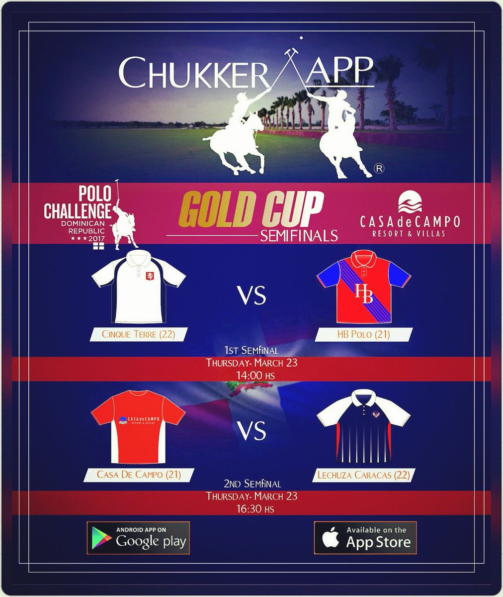 ChukkerApp's tweet photo. #thursday23 #semifinals #goldcup @polo_challenge @casadecampo #cinqueterre vs #hbpolo
#casadecampo vs #lechuzacaracas
 @ChukkerApp https://t.co/RoPGTeWFl8