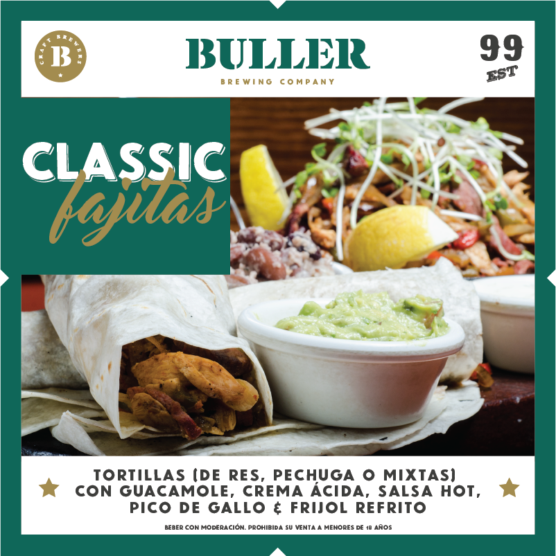 Bullerdowntown's tweet photo. Hoy miércoles #ClassicFajitas con tu pinta preferida!! 🌮🍺#Buller #Downtown #MexicanFood #BullerDowntown https://t.co/NdxyTK3VHY