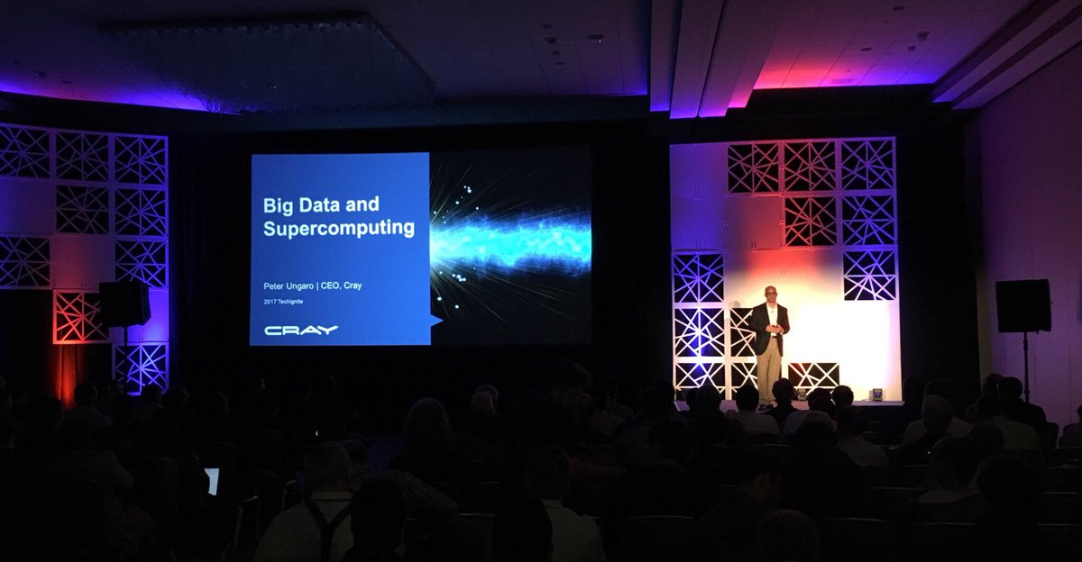 HPE_Cray's tweet photo. Cray's CEO Peter Ungaro on the convergence of big data and supercomputing #techignite2017 https://t.co/R4O3ytpmwS
