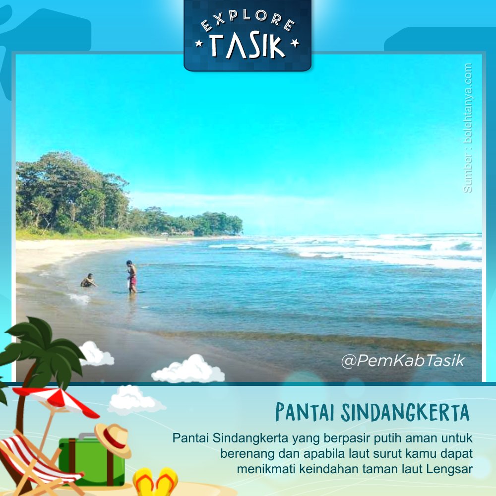 PemKabTasik's tweet photo. Pantai Sindangkerta yg berpasir putih aman untuk berenang &amp; apabila laut surut km dapat menikmati keindahan taman laut Lengsar #EXPLORETASIK https://t.co/nHFF9Zjv9G
