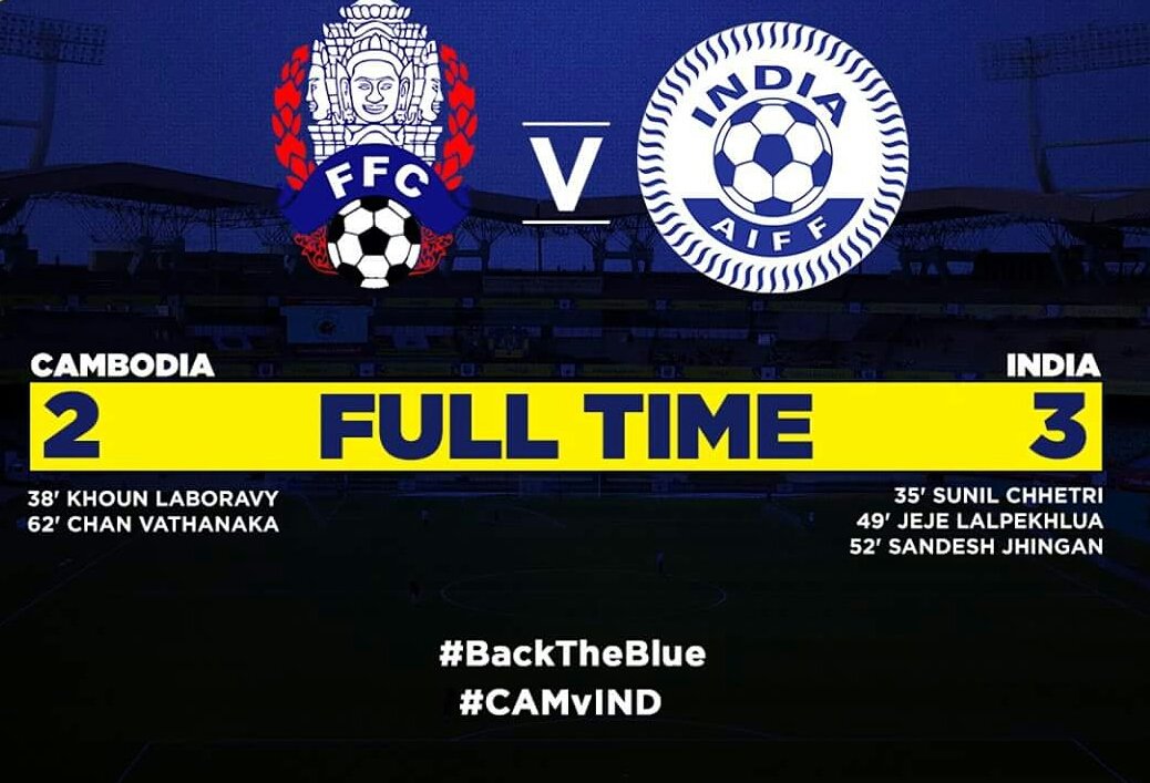 imAkil92's tweet photo. Congratulations Indian Football Team for defeating Cambodia 2-3 #CAMvIND #BackTheBlue https://t.co/xrQ4cxmHFg