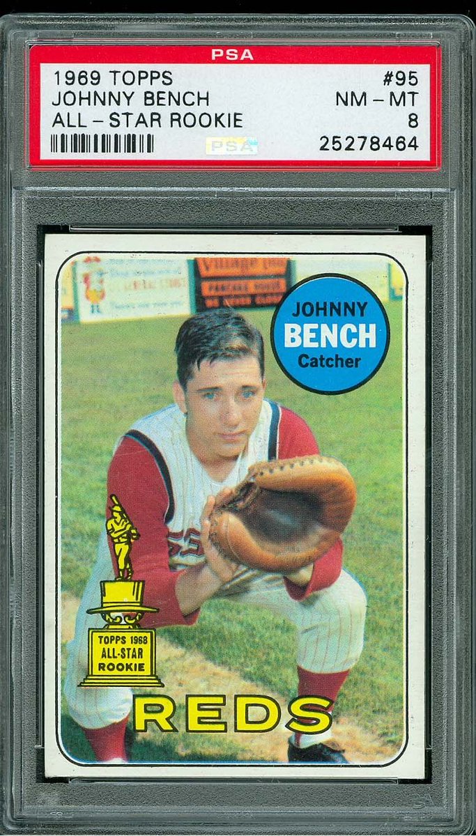 RC1of1FindeR's tweet photo. #NBA or #mlb 1969 TOPPS BASEBALL #95 JOHNNY BENCH ALL-STAR ROOKIE PSA 8 HOF https://t.co/BQLT9RmN0b Buy #rookie cards @ebay https://t.co/7eLKQqenlH