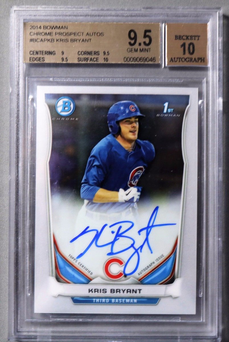 RC1of1FindeR's tweet photo. #NBA or #mlb KRIS BRYANT--2014 Bowman Chrome Prospect RC Rookie AUTO BGS 9.5 w/10 -CUBS MVP- https://t.co/aFP55uzwLR Buy #rookie cards @ebay https://t.co/Lb3DWrzUTr