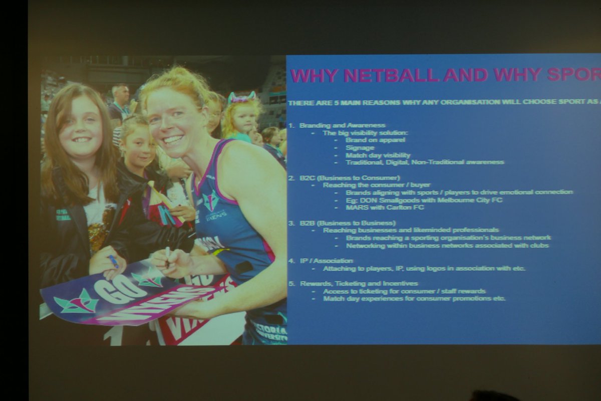 vicsportAU's tweet photo. Sponsorships are dead &amp; partnerships are alive - Thanks @netballvic for sharing how &amp; why people should partner with netball #vsfwdthinking https://t.co/pMUwmjPi1b