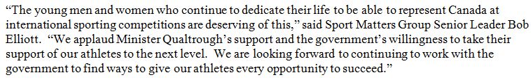 SportMatters613's tweet photo. Our Senior Leader on #Budget2017. Full release here: https://t.co/h1taJWTgki. @CQualtro @TeamCanada @CDNParalympics @AthletesCAN https://t.co/QjYnqF7Jhu