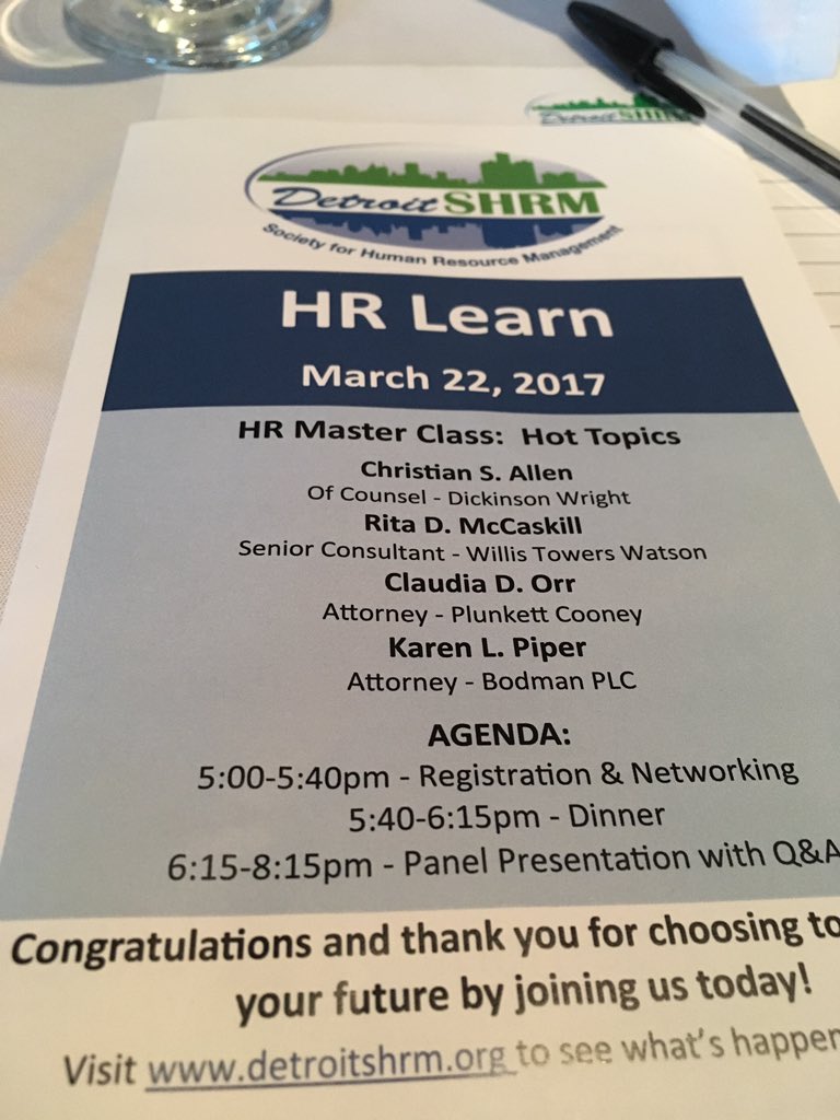 DetroitSHRM's tweet photo. HR Master Class is in session. #HRLEARN #DSHRM #HRMASTER https://t.co/RL9bc9creQ
