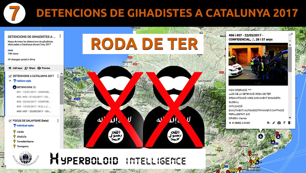 Hyperboloid_INT's tweet photo. ⚿ KEYDOC: Detencions de gihadistes a Catalunya 2017 (7) #ProjectCorner @mossos 

💻 https://t.co/iGCupBxqzG
👁 https://t.co/lyOlDV2Zn1 https://t.co/fJmaHSzI9s