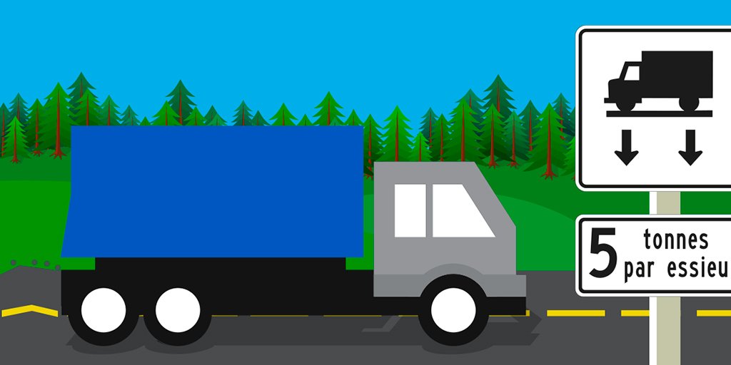 Avis aux conducteurs de camions: limites de charge réduites sont maintenant en vigueur. Pour en savoir plus, visitez ontario.ca/chargesdecamio…