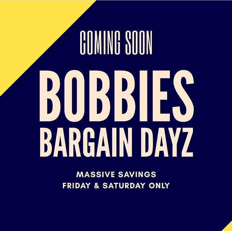 BobbiesClothing's tweet photo. Yes... this is happening. Tomorrow and Saturday only. Crazy prices! We've never done this before. DO NOT miss this. 😜#bobbiesbargaindayz https://t.co/6XIbG90rRO