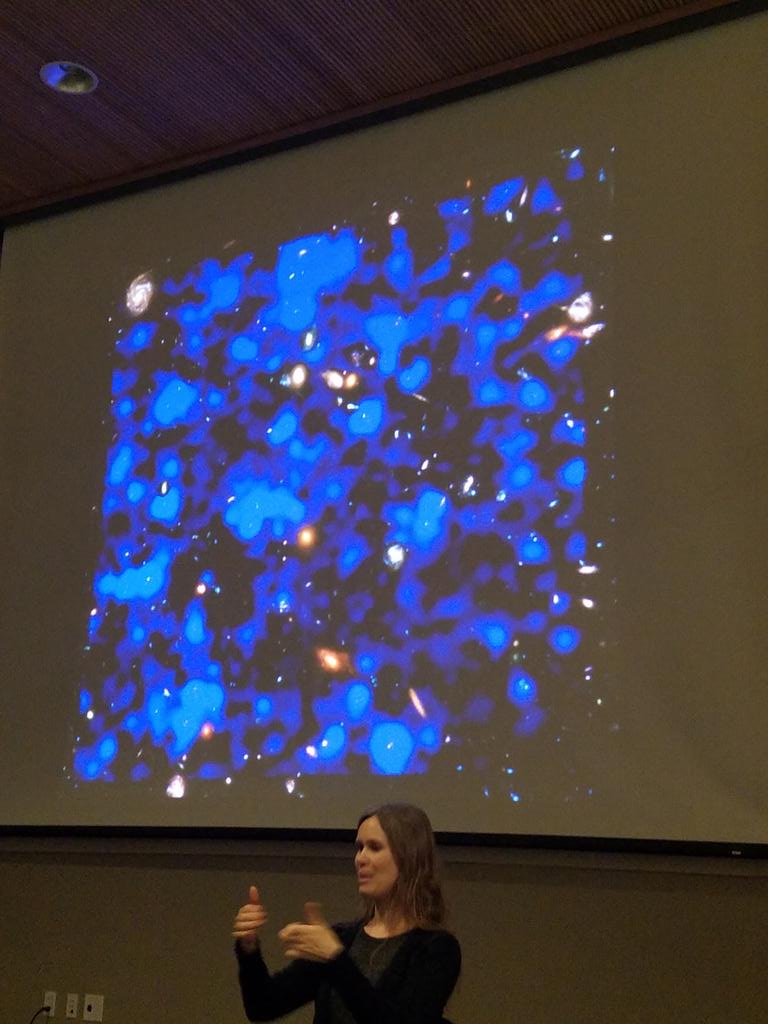 of_starlight's tweet photo. Lutz Wisotzki: "let's put on our Lyman Alpha goggles provided by the conference and look at the Hubble Ultra Deep Field" 😂😂😂 #SnowCLAW2017 https://t.co/Qufc8tiT20