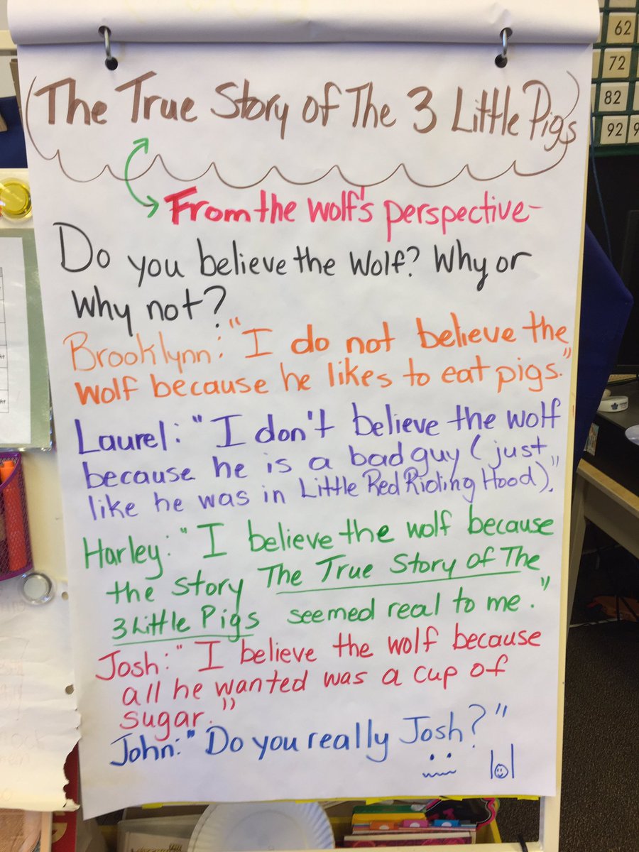 PaquetteLois's tweet photo. Comparing #3little🐷 to #thetruestoryofthe3littlepigs #perspective Is the 🐺 good or bad? #criticalthinking https://t.co/UFMhnYOBmr