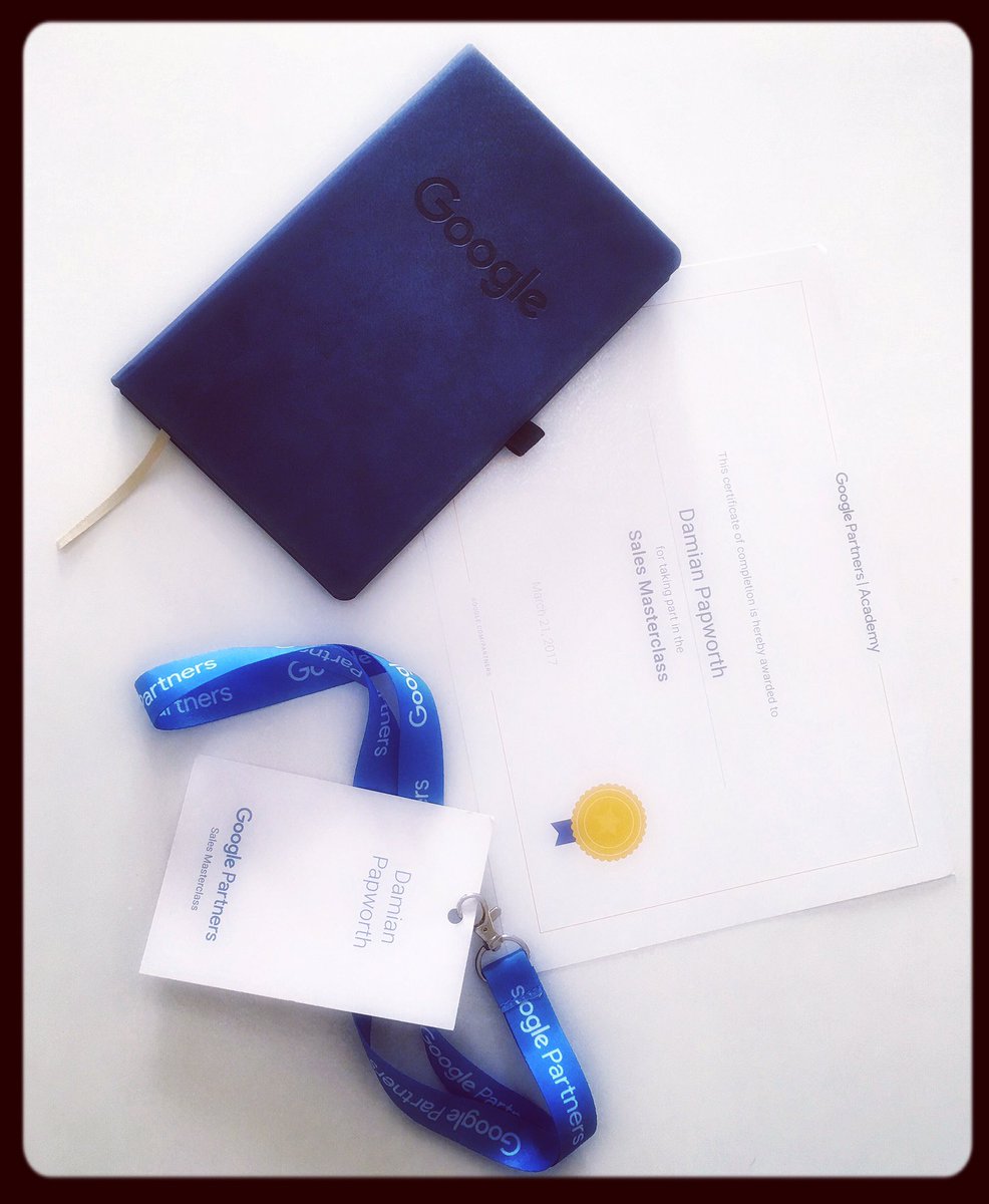 damianpapworth's tweet image. 2 days after the #googlepartners #salesmasterclass I start fully get the #value. Thanks @alangshur. 
A must for you as a #digitalagency.