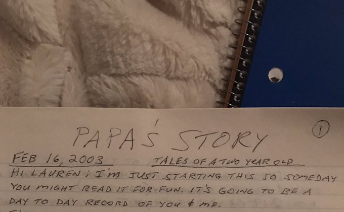 Grandpa Writes Detailed Notes Of Every Visit With Granddaughter And People Can’t Handle The Cuteness C7kRC5IVMAATcYS