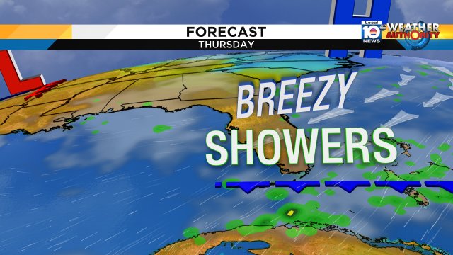 Thursday turns breezy and prepare to dodge some showers. https://t.co/4TimND08LQ