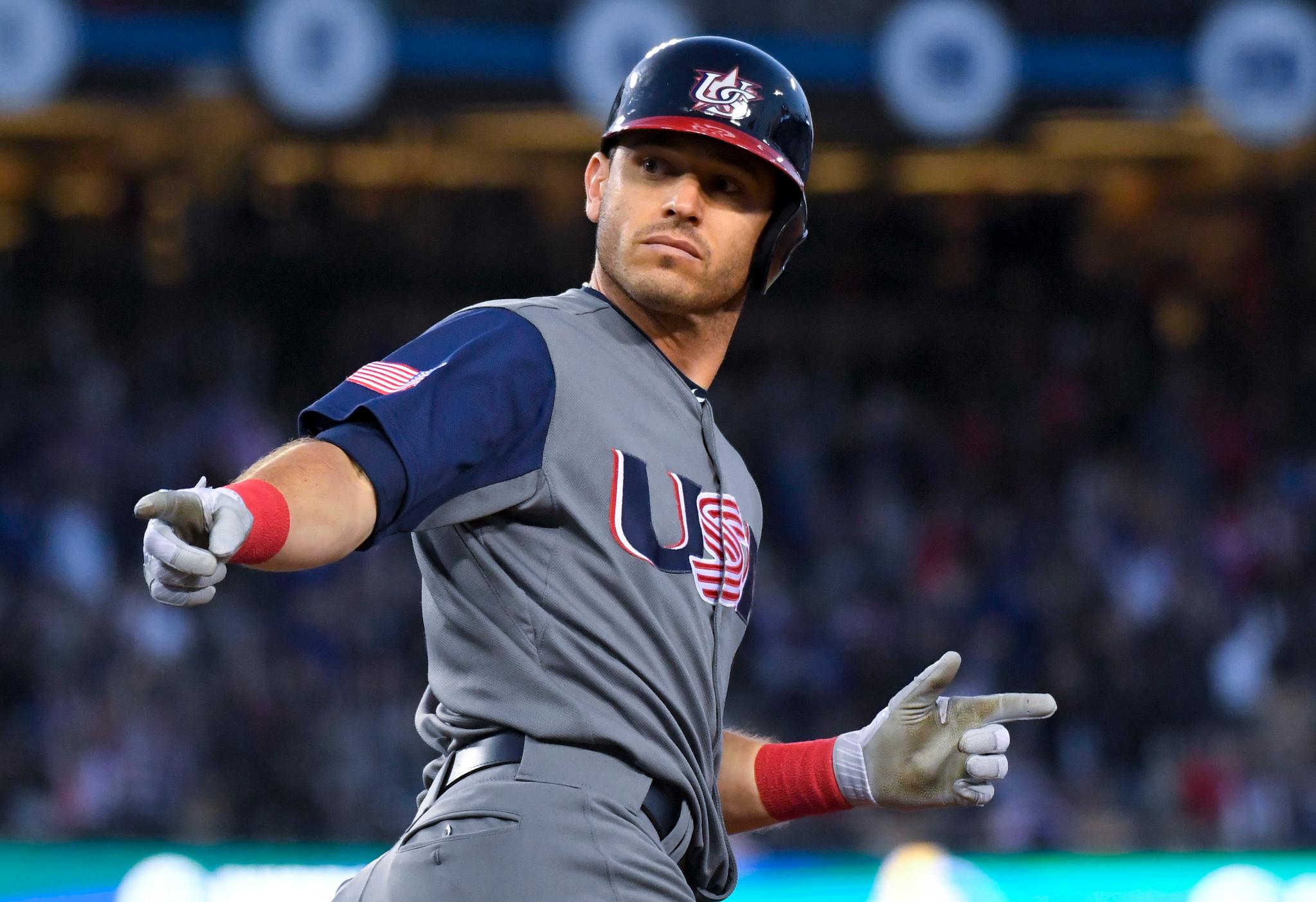 ESPN on X: USA has the lead! Through three innings in the WBC final it's  the U.S. 2, Puerto Rico 0, after a two-run Ian Kinsler homer.   / X
