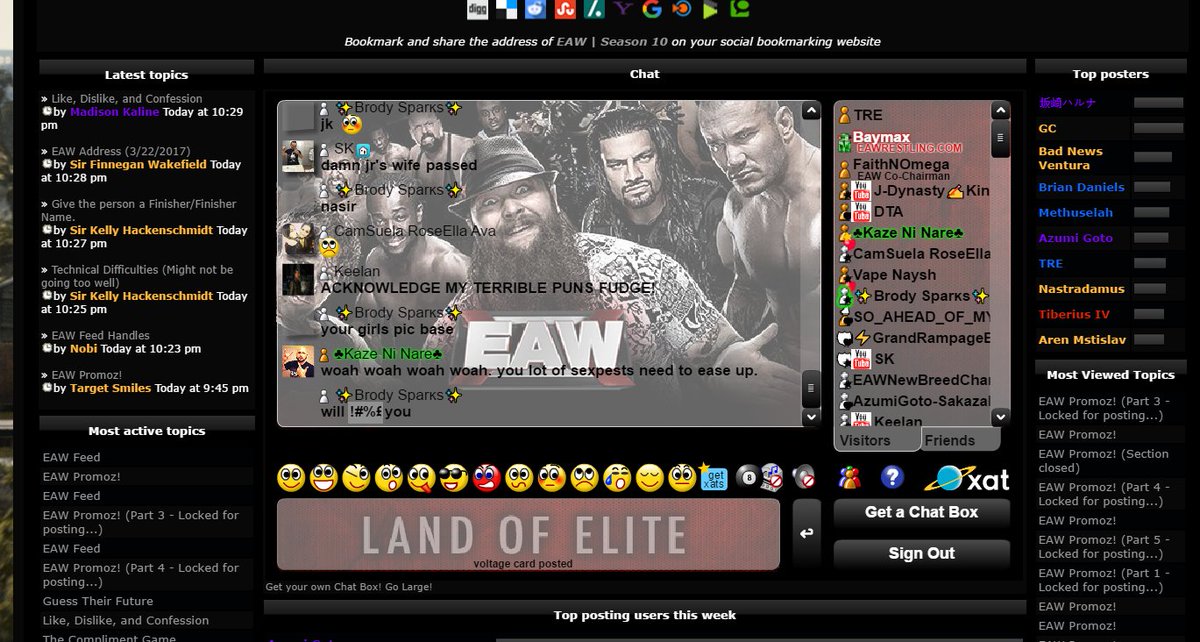 Full house in EAW chat tonight. xat.com/eawrestling