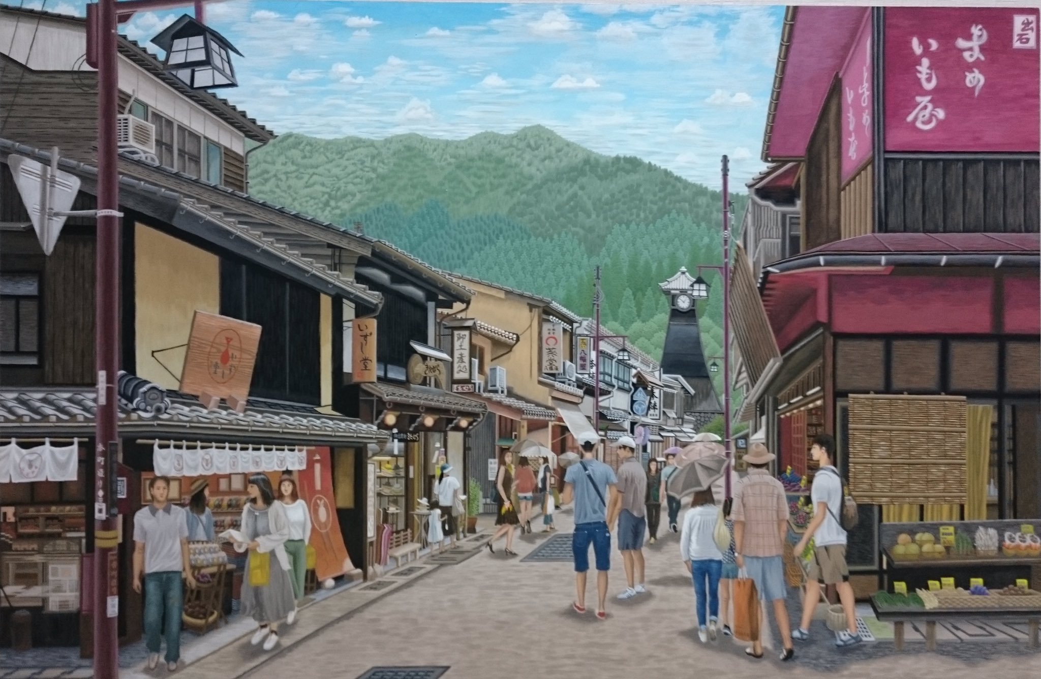 趣味はお絵描き 田舎の城下町のスケッチ 兵庫県出石町 絵 イラスト スケッチ お絵描き T Co Il5aoycgam Twitter