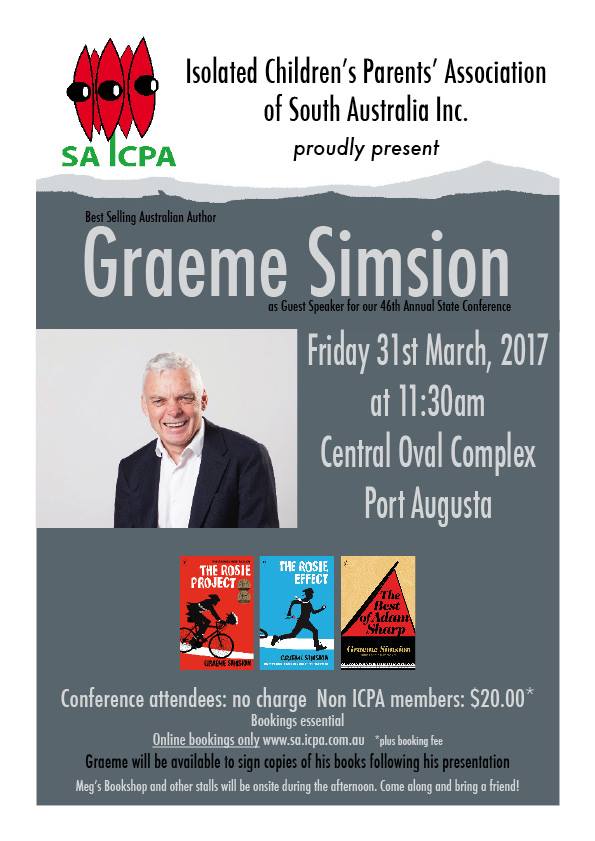 Bookings for Graeme Simsion still available at sa.icpa.com.au BOOK NOW!