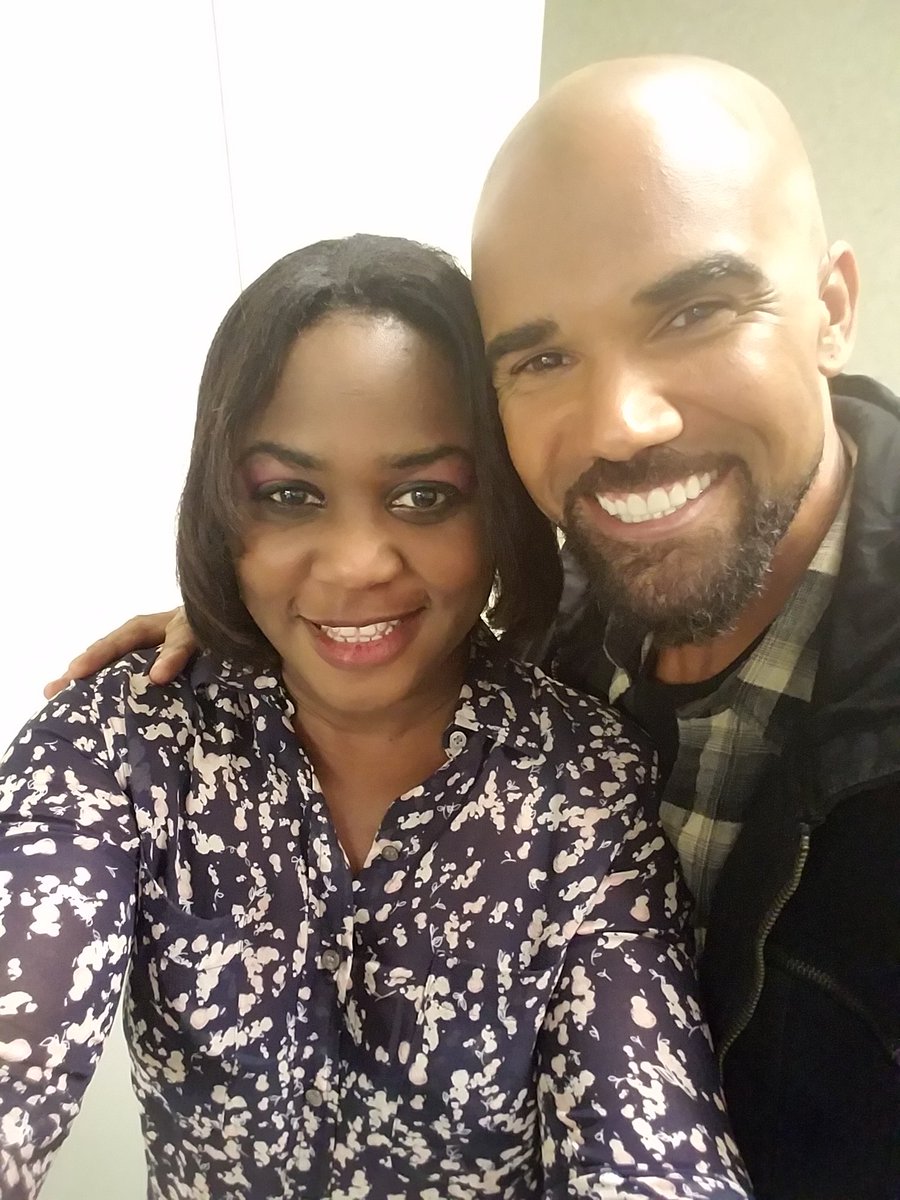ginabusygee's tweet photo. My first day on set my first paying gig as a stand in me and Shemar Moore no I didn't ask him to kiss me on the cheek. On set SWAT https://t.co/YbPRxui2VR