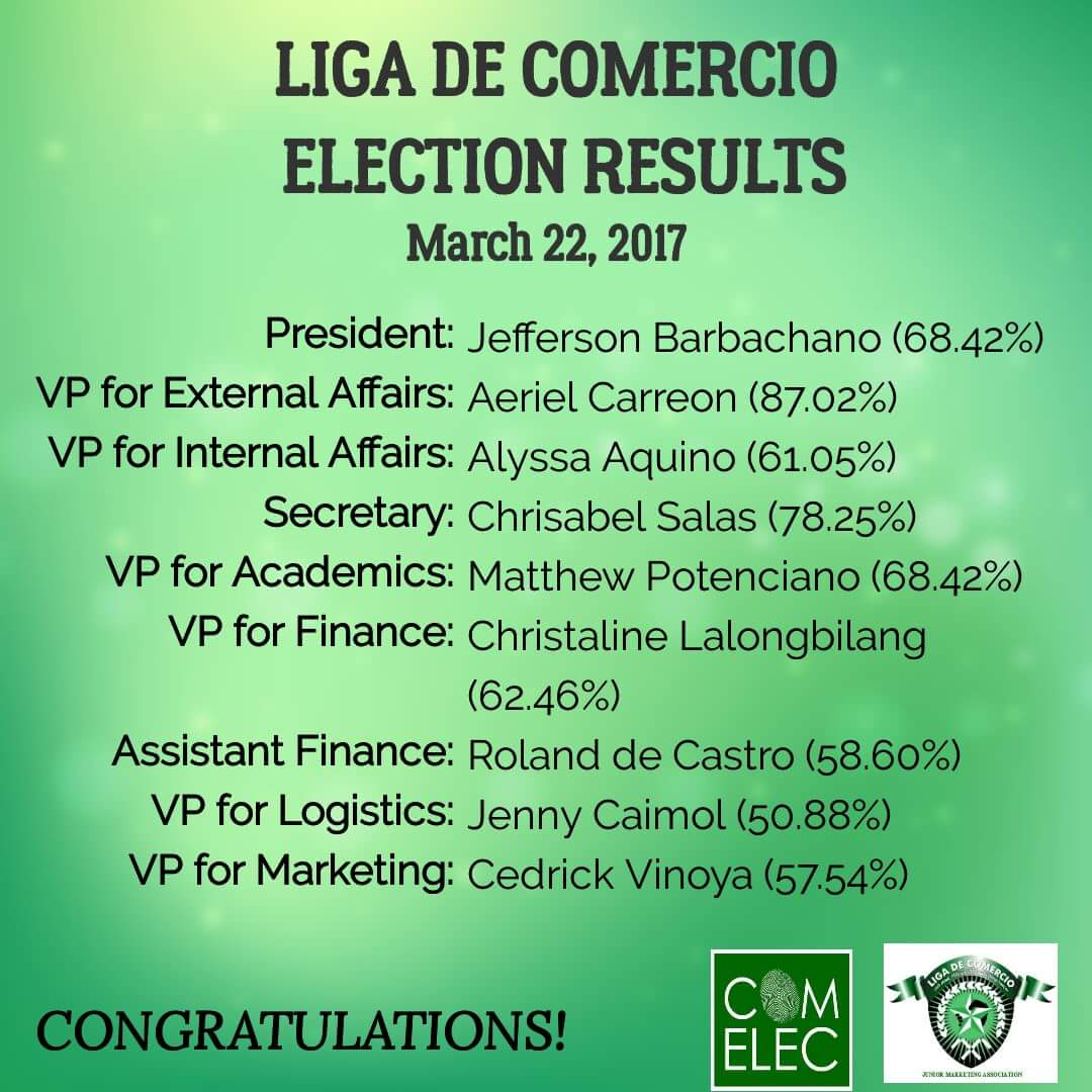 officialldcjma's tweet photo. [1]: Your new set of officers for Liga de Comercio-Junior Marketing Association, S.Y. 2017-2018 💚 https://t.co/yaRtsAVrAt