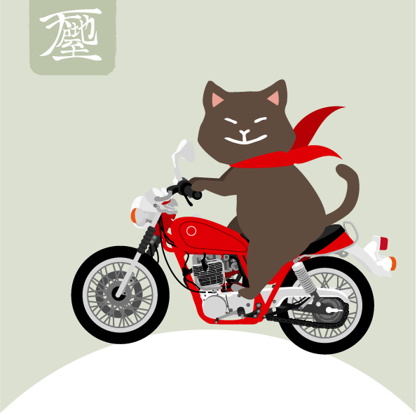 天地 翔 バイクや車の資料欲しいなぁという呟きを拾って ありがたくもバイクの写真を送ってくださった方が さっそく描かせていただきました ありがとうございます 猫 バイク バイクイラスト イラスト Cat Bike Illust Illustration