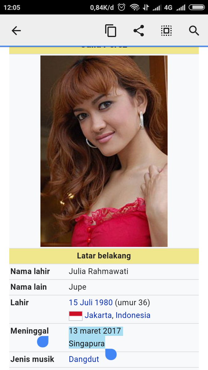 OMG Halaman Wikipedia Cantumkan Tanggal Meninggal Julia Perez