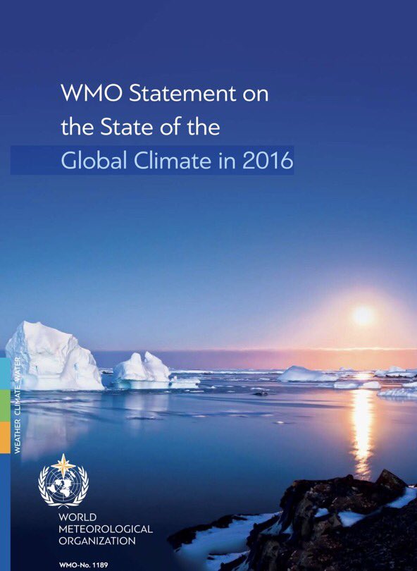 UNESCO_BW's tweet photo. With record temperatures & CO2, lowest Arctic sea ice. Extreme weather trends continue in 2017 #climatechange check @WMO #StateofClimate2016 https://t.co/8NiNmCkg2o