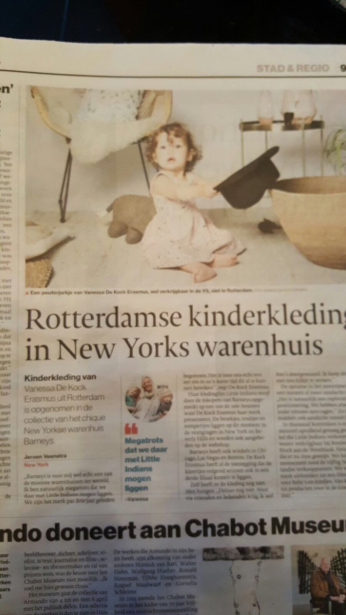 Als het in de krant staat, dan is het zo!! #trots #ad van vandaag. #littleindians <a href="/LittleIndianss/">Little Indians</a>