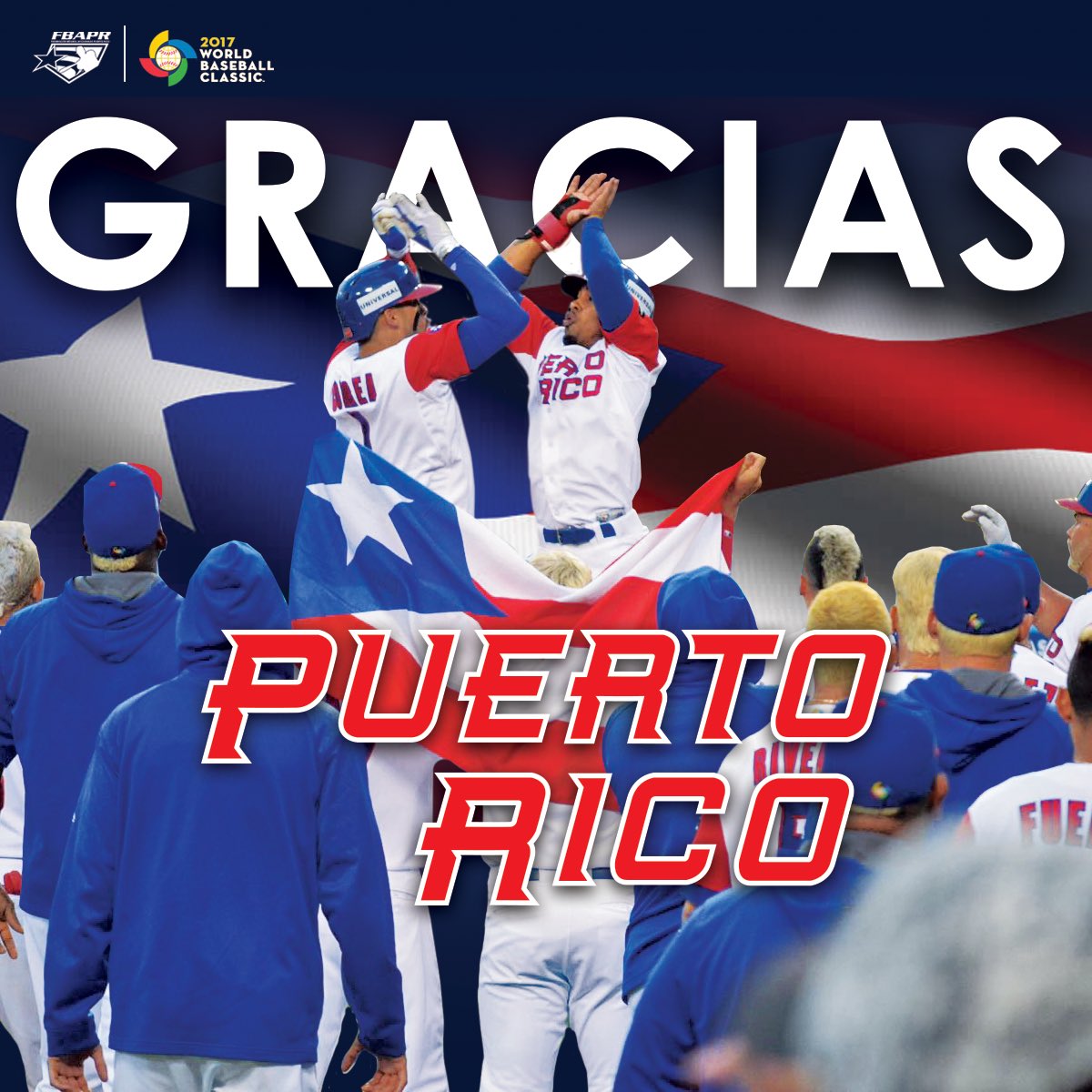 delamanchart's tweet photo. Gracias equipo lograron unir a un pueblo #LosNuestros #WBC2017 @beisbolpr https://t.co/O0HL35oTel