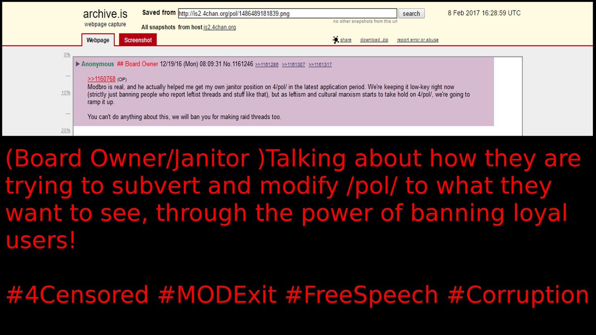 Rhalitra's tweet photo. @4chanPol  If you are the owner of /pol/ board on 4chan please step down. https://t.co/dpl8q4G5rC