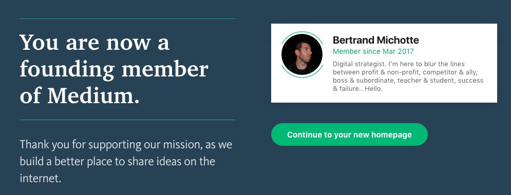 bemichotte's tweet photo. Until yesterday I was 100% sure I wouldn't subscribe to any web service other than @Spotify anytime soon. I guess I love @Medium that much. https://t.co/uEbw5AtKMY