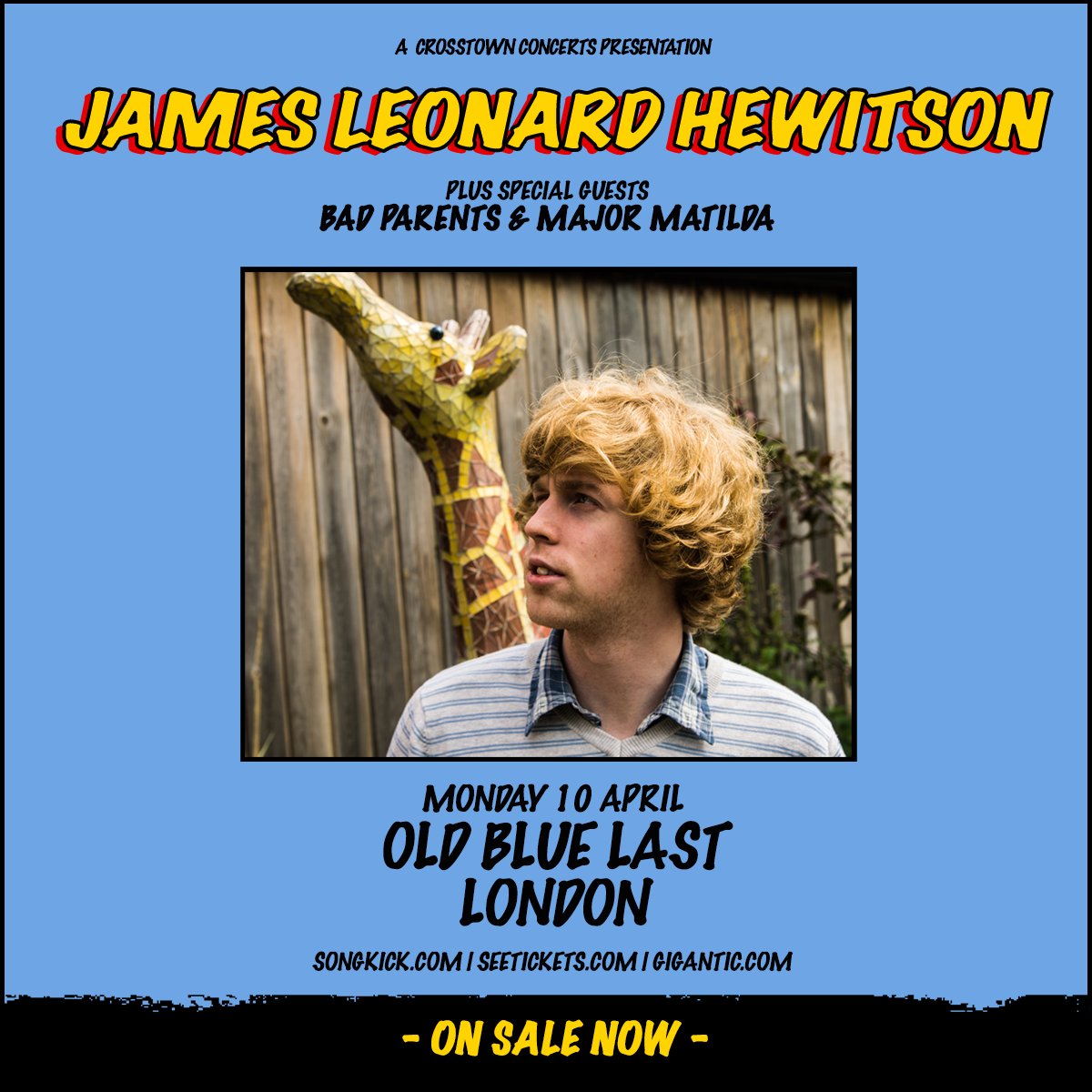.<a href="/MajorMatilda/">Major Matilda</a> + Bad Parents join <a href="/jameslhewitson/">James Leonard Hewitson</a> at @OldBlueLast April 10th. It's free! Register via <a href="/dicefm/">DICE</a>: goo.gl/X2qchC