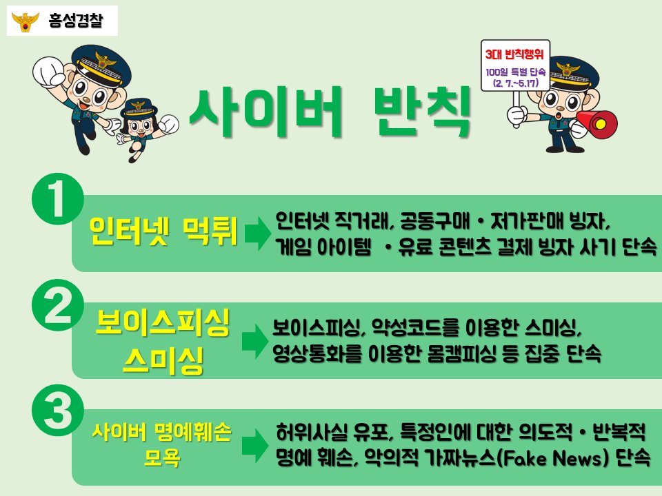 #홍성경찰서 #3대반칙 #생활반칙 #교통반칙 #사이버반칙 #100일특별단속