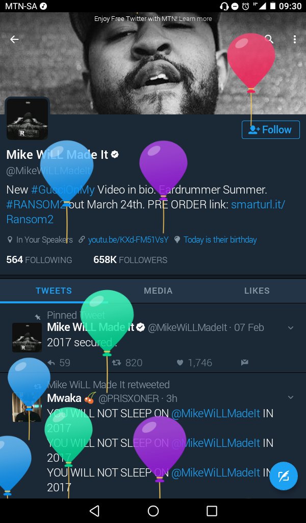  yow Happy  birthday Mike Will 