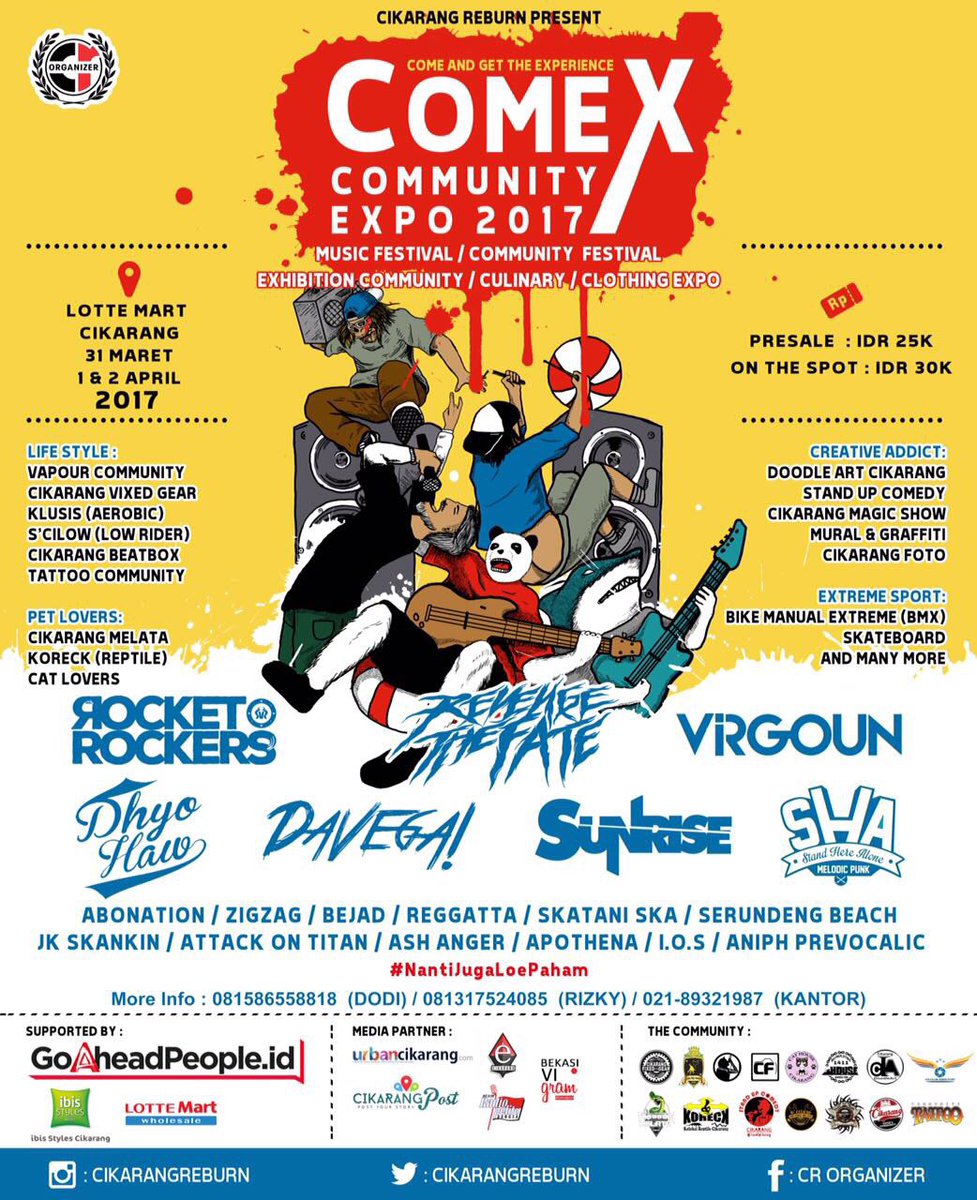 Yooo whatsup Cikarang! mari ber #pesta di @comex_cikarang <a href="/cikarangreburn/">cikarangreburn</a> #rocketrockers on stage Jumat 31 Maret 2017