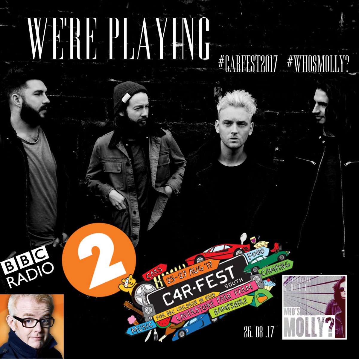 whosmolly's tweet photo. • C O N F I R M E D •
We're super excited to also be playling @Carfestevent #South 🤙🏻

#Carfest2017 @BBCRadio2 https://t.co/4SjfzEnMEE