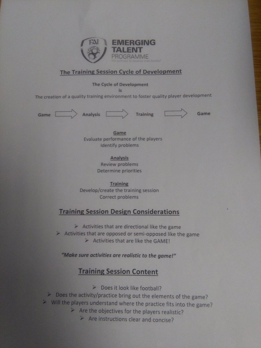 PKGKAcademy's tweet image. A great guide for all coaches from the @FAICoachEd Emerging Talent Programme #CycleOfDevelopment