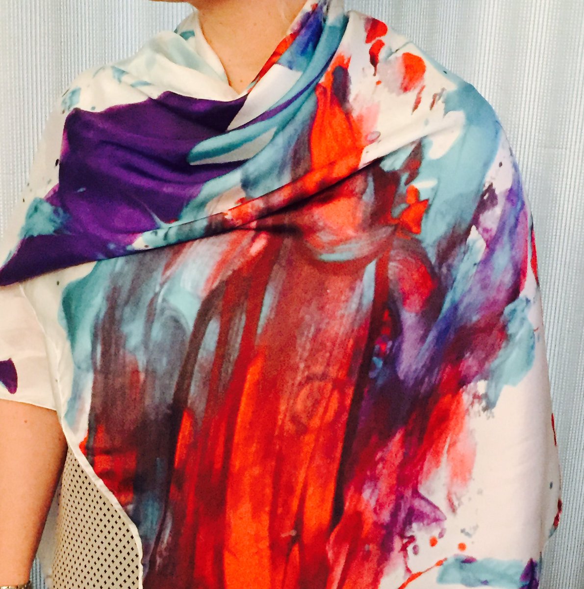 Dedubart's tweet photo. Kids drawing turned into a silk scarf!! Perfect gift! #giftideas #edinburgh https://t.co/FXiTIc6pYe