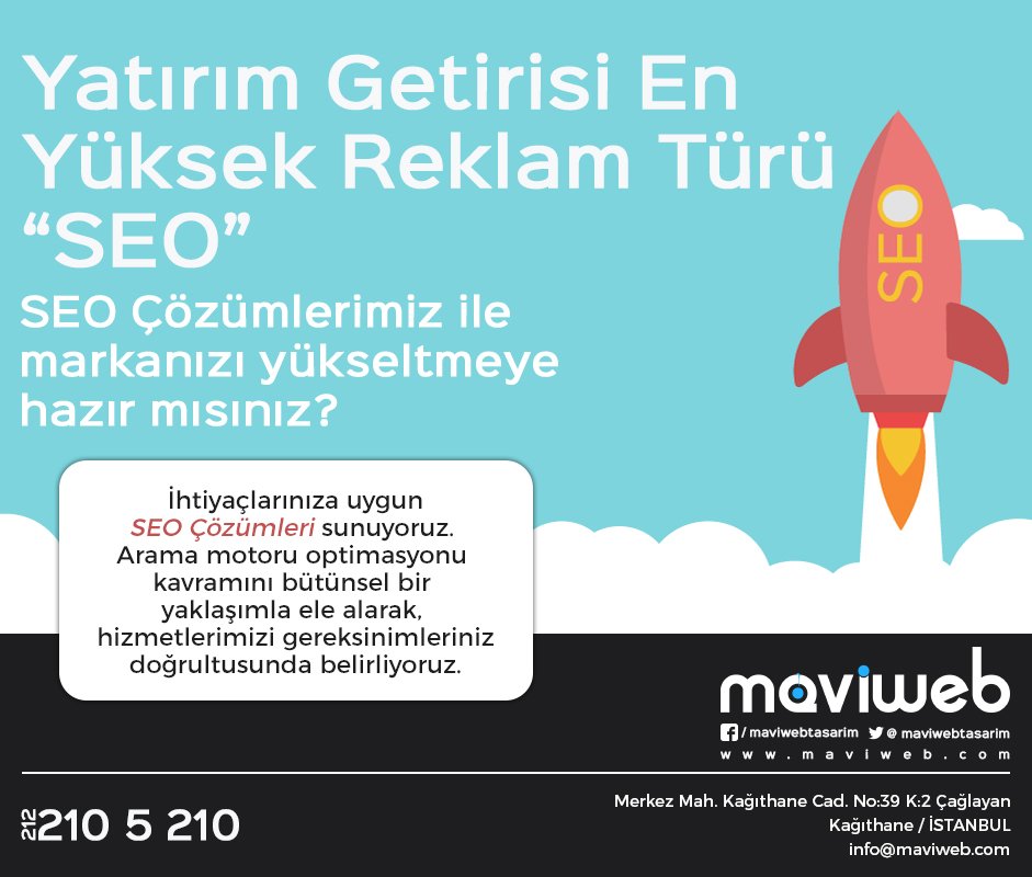 maviwebtasarim's tweet photo. Yatırım Getirisi En Yüksek Reklam Türü "SEO" | #seo #adwords #responsive #webdesign #advertising #hosting #domain #mailing #socialmedia https://t.co/EQWPzyQUD6