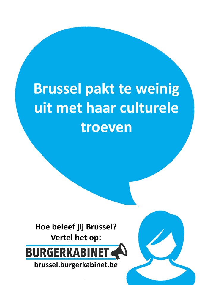 Brussel pakt te weinig uit met haar culturele troeven. Hoe beleef jij #Brussel? Vertel het op: brussel.burgerkabinet.be