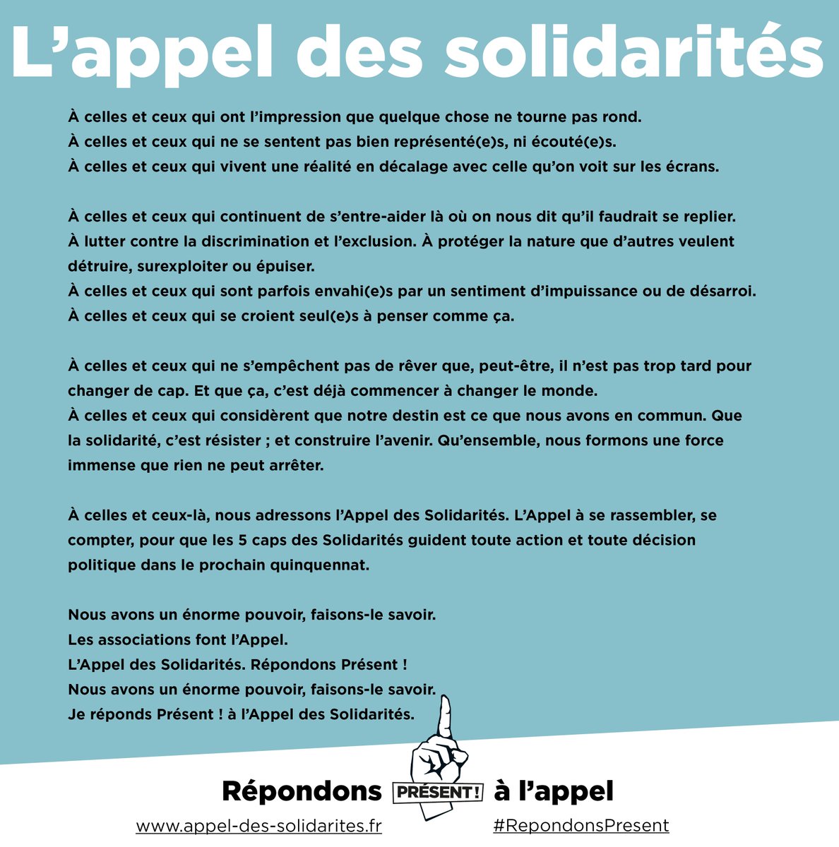 AnvCop21's tweet photo. #RepondonsPresent sur https://t.co/HZeq3CPXso, face aux urgences sociales, climatiques, humanitaires, la #solidarité n’est plus une option ! https://t.co/XoPawcnY7R