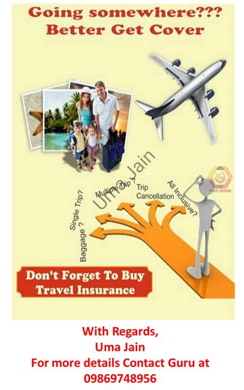 URJInsurance's tweet photo. Going somewhere better get cover #TravelInsurance multiple trips baggage cancellations etc For more  details Contact Guru at 
09869748956 https://t.co/rodcLq6obY