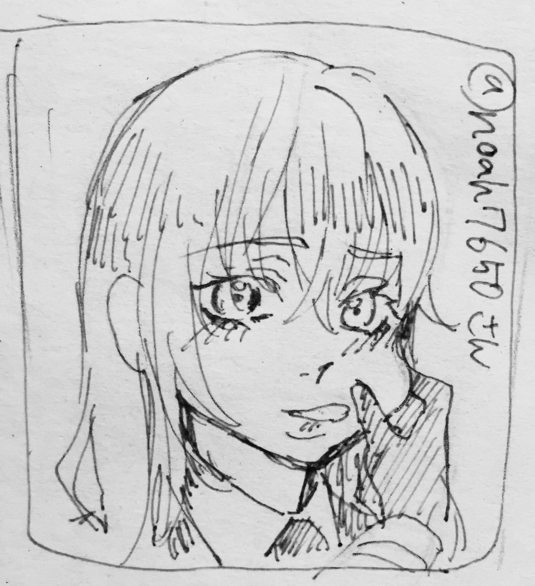 #フォロワーさんのアイコンを自分の絵柄で描く
(@noah7650 )さんのアイコンを描かせていただきました!赤いほっぺたが可愛さ爆発ポイントですがモノクロでほんっとすみません!!! 