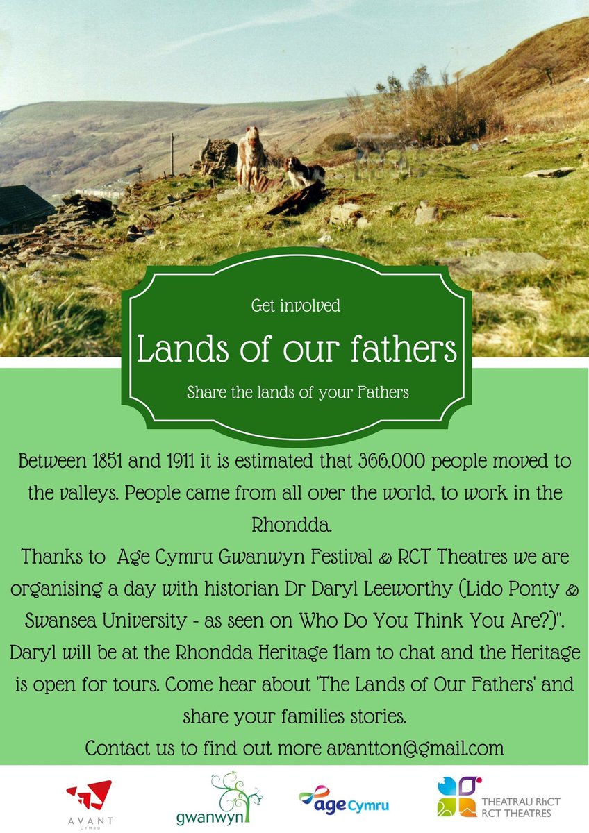 FestyCymru's tweet photo. Come join @AvantCymru and also check out @TheBracchiCafe 11am, 1st of April. Can't wait to hear your stories #LandsOfOurFathers https://t.co/6XKFcfd3UP