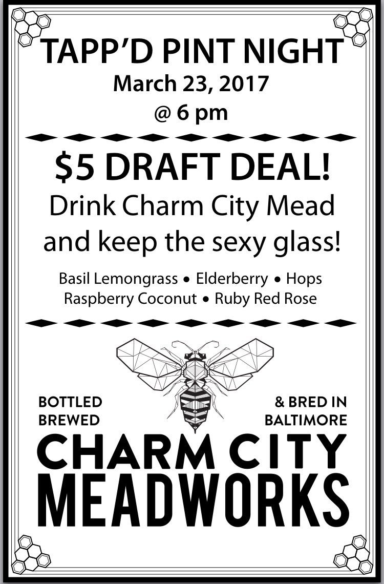 charmcityhills's tweet photo. Tonight is the night! @CharmCityMead @tappdbethesda #pintnight #mead #newseasonal #RubyRedRose #drinklocal https://t.co/k9Ivj1mHa9